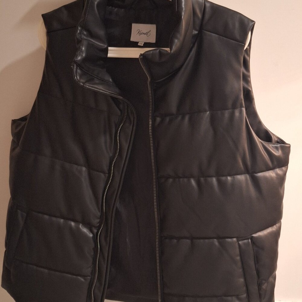 New large leather vest jacket
